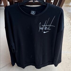 Nike Black Crewneck with White Signature Logo